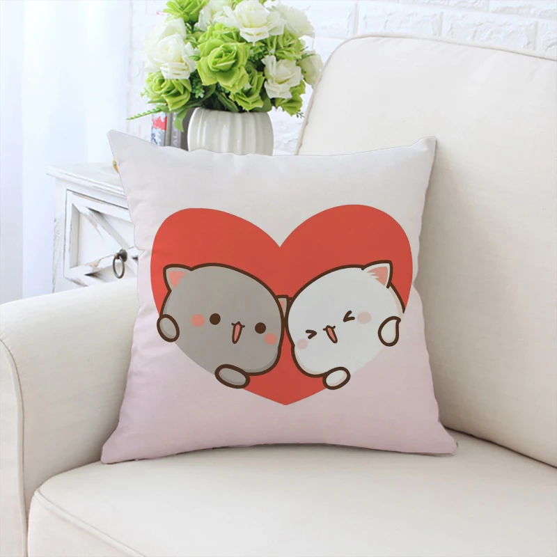 

Decorative Pillow Cover for Living Room Cushions P-Peach&Goma Home Decor Pillowcase 40x40 45x45 Cushion Cover Bed Pillowcases