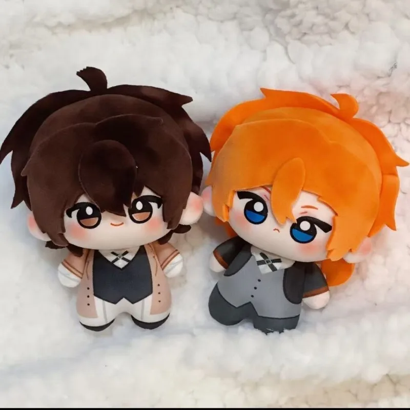 Cute Bungou Stray Dogs 10cm Cotton Doll Dazai Osamu Nakahara Chuya Anime Plush Keychain Soft Stuffed Pendant Collectible Gift