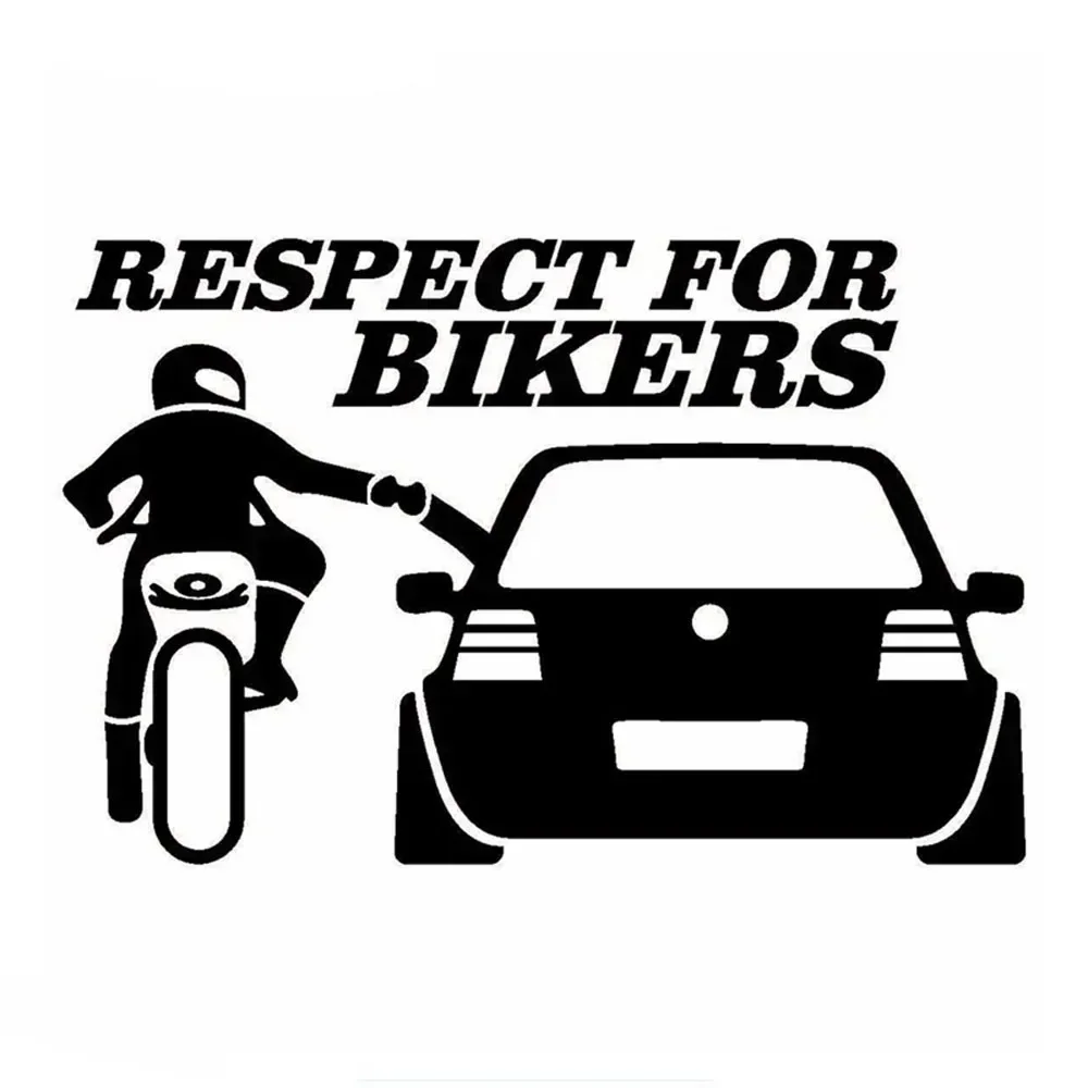 Car Sticker Funny Respect for Bikers Motorcycle Car Styling Vinyl Decals Accessories,20CM*13CM