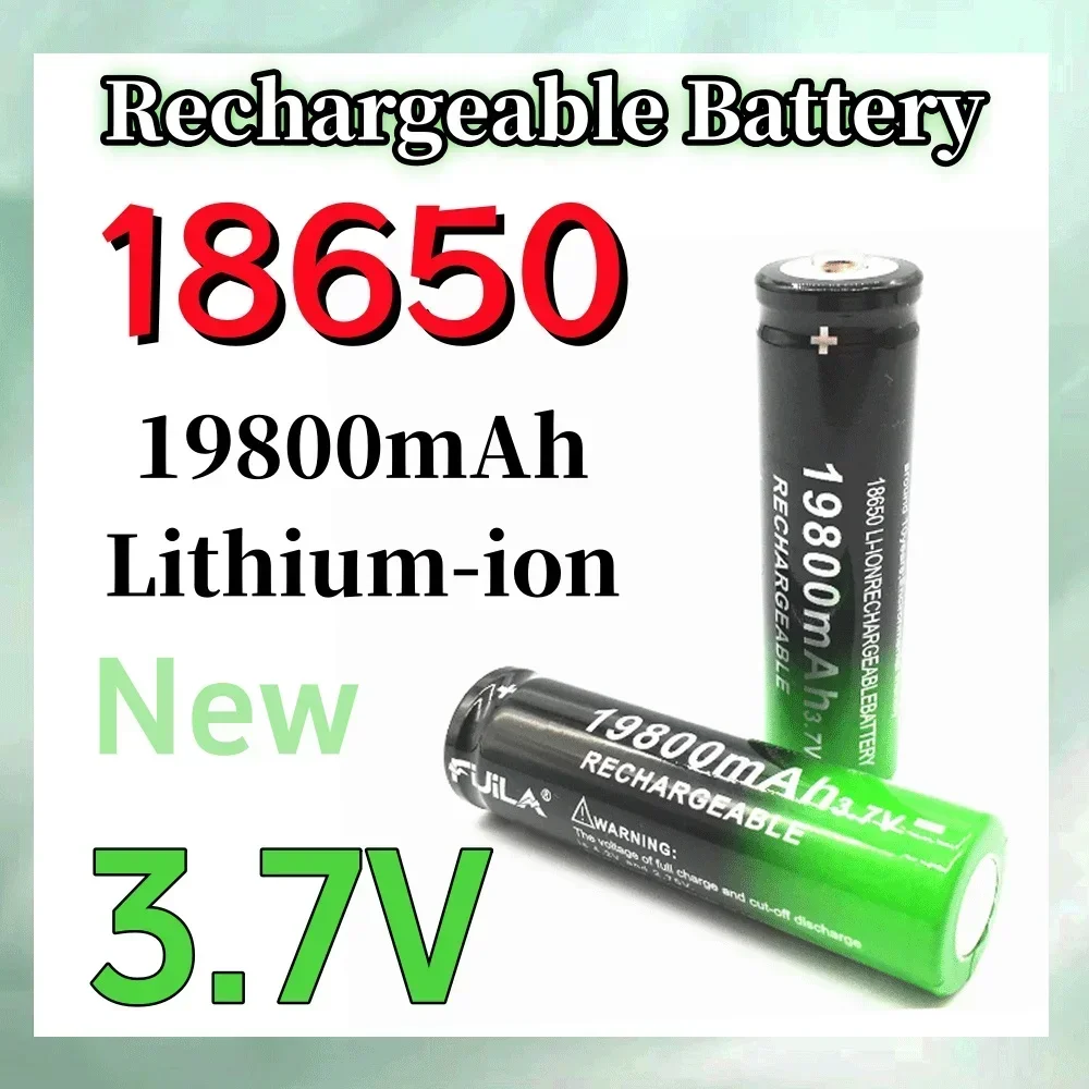 

18650 Lithium Rechargeable Battery 3.7V 19800mAh for Flashlight +USB charger