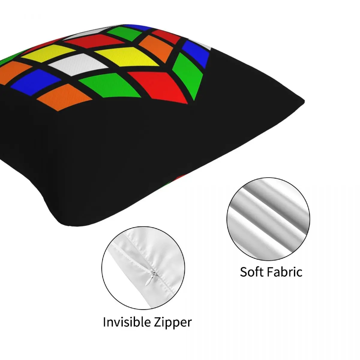 Magic Cube 4pcs Square Pillowcase Cushion Cover Comfort Pillow Case Throw Pillow Cover for Home Sofa Living Room