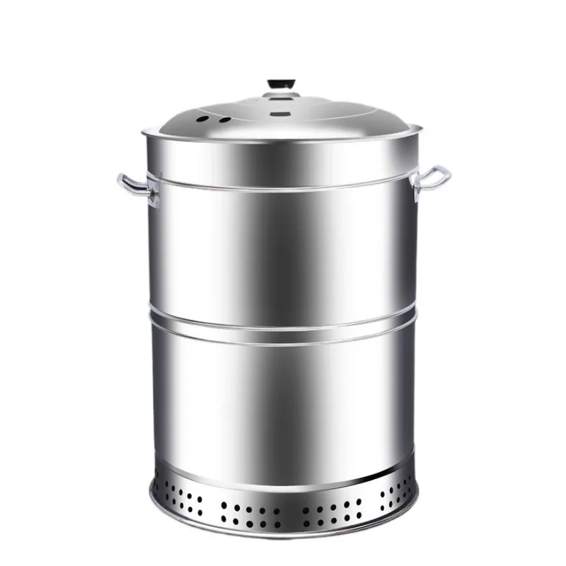 Stainless Steel Smokeless Hanging BBQ Grill Pot for Roast Chicken Duck Goose Lamb Leg