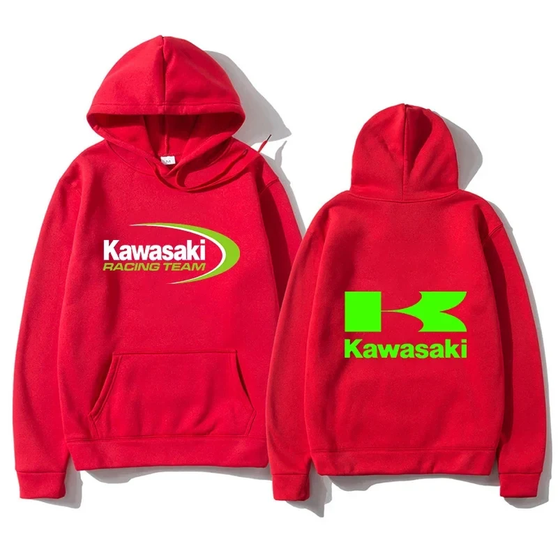 2024 Spring Casual Men\'s Hoodie Kawasaki Racing Team Hoodie Oversized Pattern Sports Top Breathable Street Hoodie