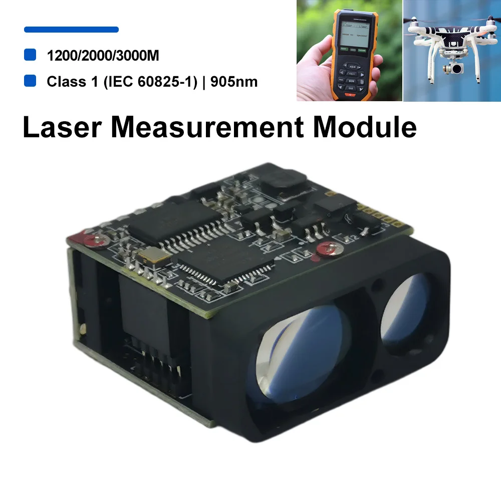 Long Range 1535nm Spectral UART 1.5km 2km 3km 1-10Hz Eye-Safe Laser Rangefinder Module Accuracy ±1m for Navigation Assistance