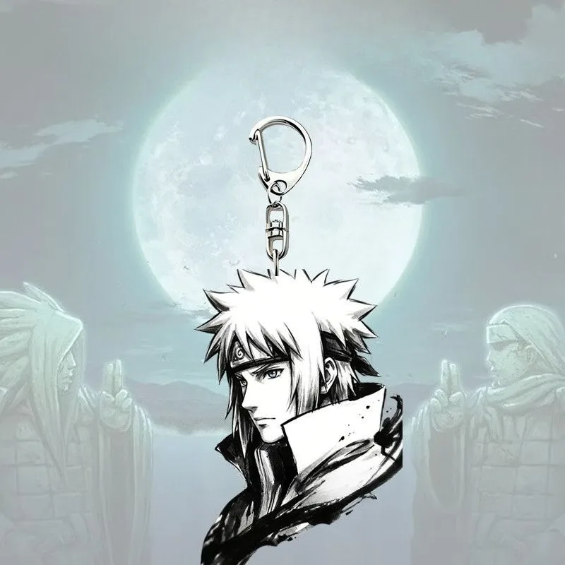 Cartoon Naruto High Quality Acrylic Keychain Uzumaki Naruto Sasuke Creative Fashion Anime Simple Funny Backpack Pendant view 4