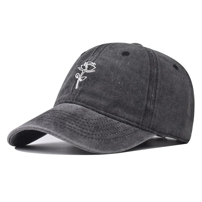 

Washed Vintage Personality Floral Baseball Unisex Denim Simple Distressed Dad Hat