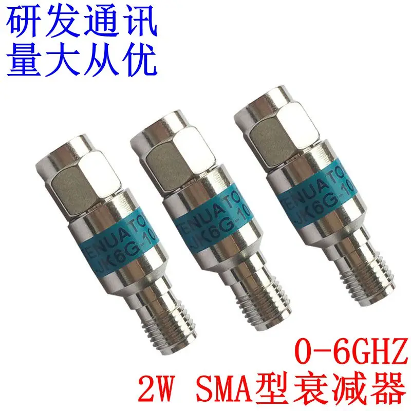 1pcs 2W 0-6GHz SMA-JK Revolving Mother Head Ternary Alloy RF Attenuator, 1-30db
