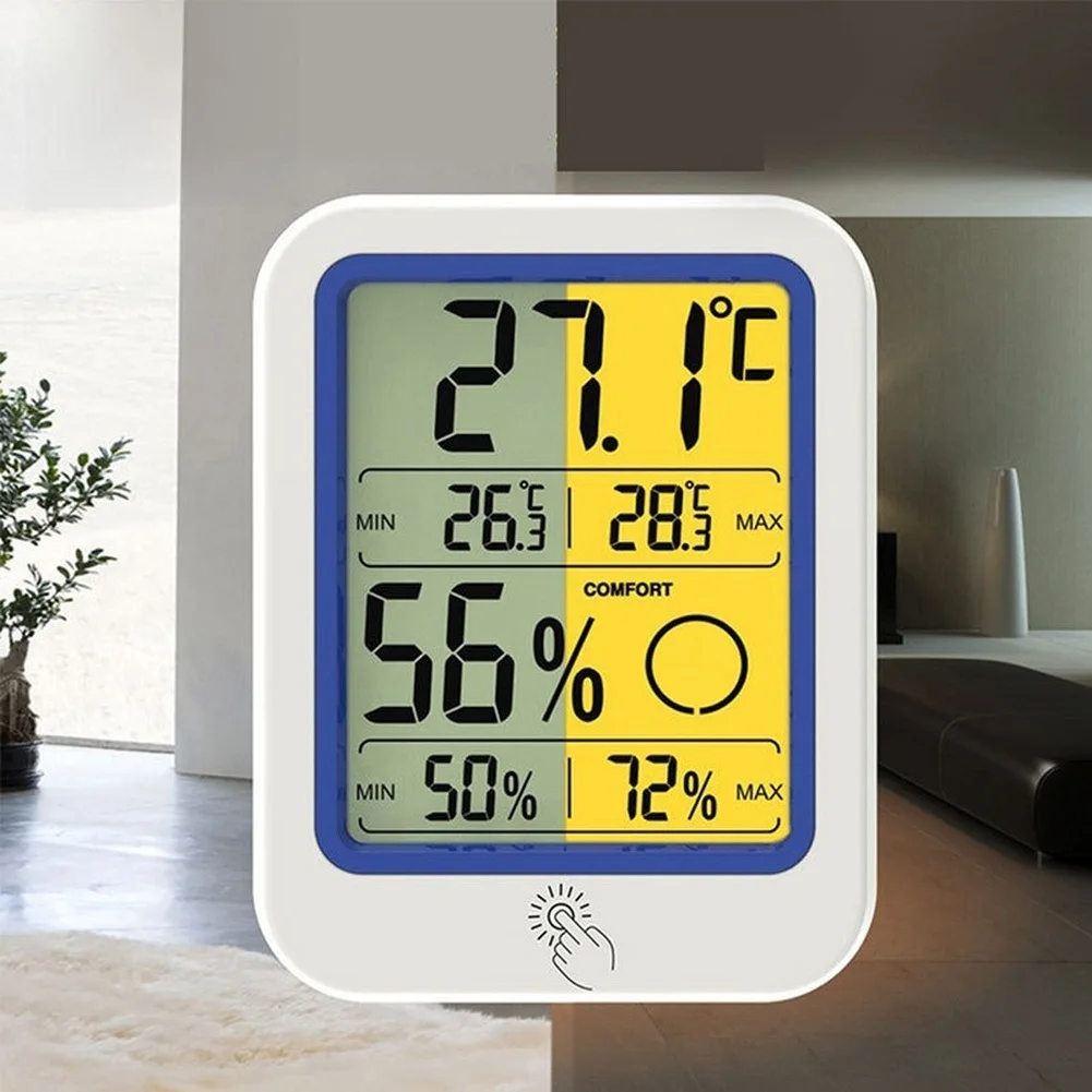 Digital Hygrometer Thermometer with for Dual Mounting Flexibility and Energy Efficient Battery Powered Design for Continuous Use