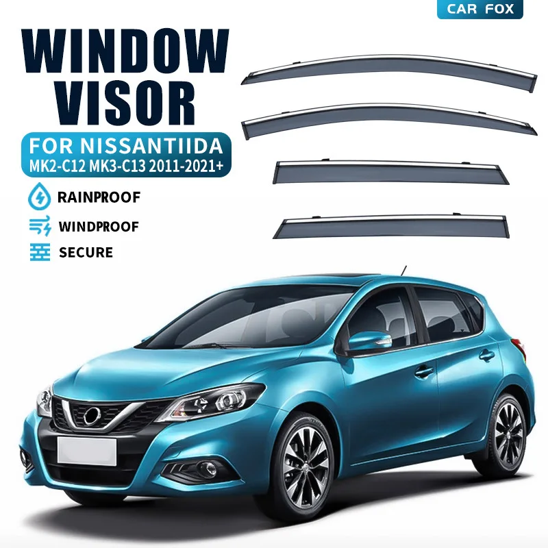 

Для Nissan TIIDA C11 C12 C13: Дефлекторы окон, козырьки от дождя и солнца, аксессуары для авто, стайлинг автомобиля
