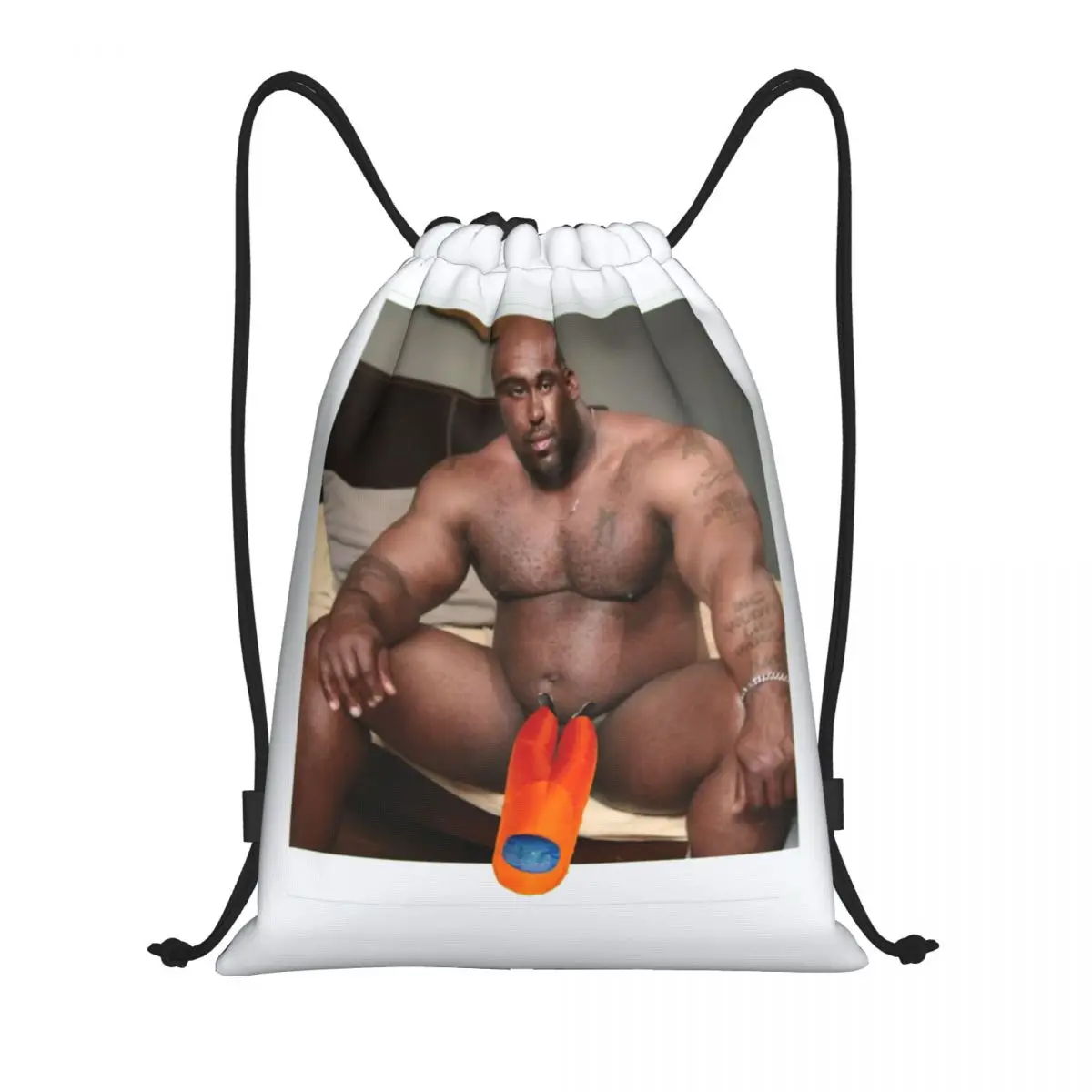 Big Dick Black Guy Meme Barry Woodses Backpacks Casual Drawstring Bags Sports Bag Book Bags for Travel School