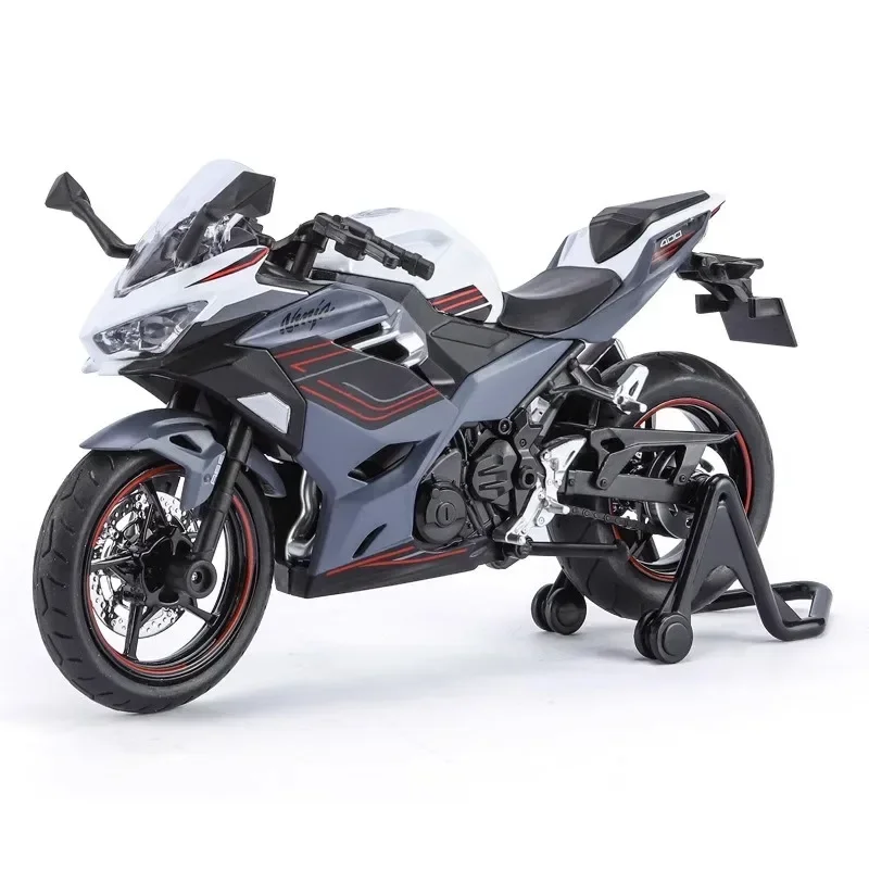 1/12 Ninja 400 aleación Diecast motocicleta modelo colección de vehículos sonido y luz todoterreno Autocycle modelo de coche de juguete