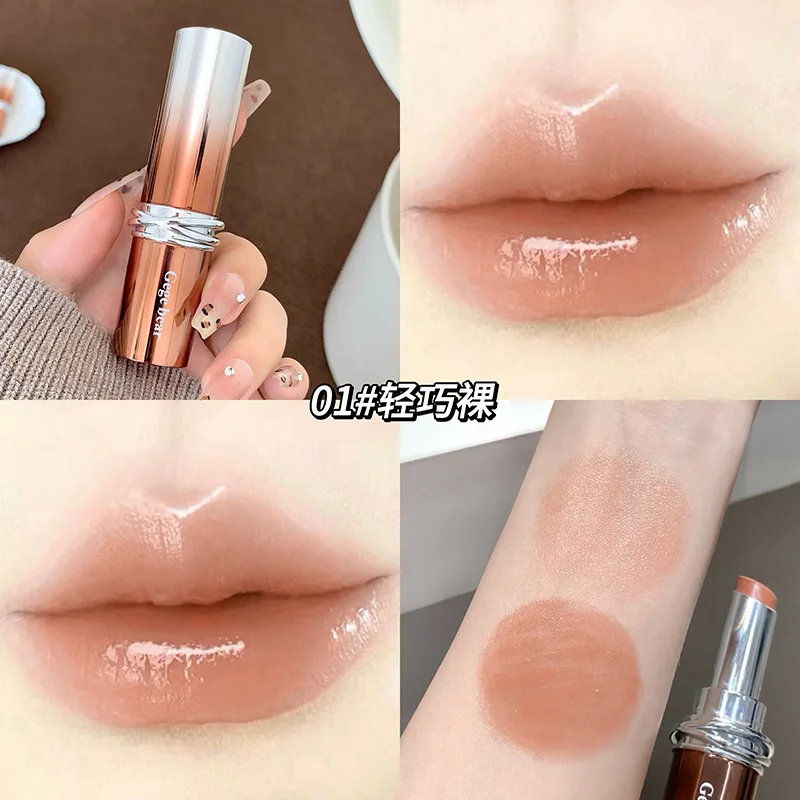Watery Essence Lip Gloss Mirror Shine Natural Brightening Soft Pink Daily Student Makeup Lightweight Non Sticky