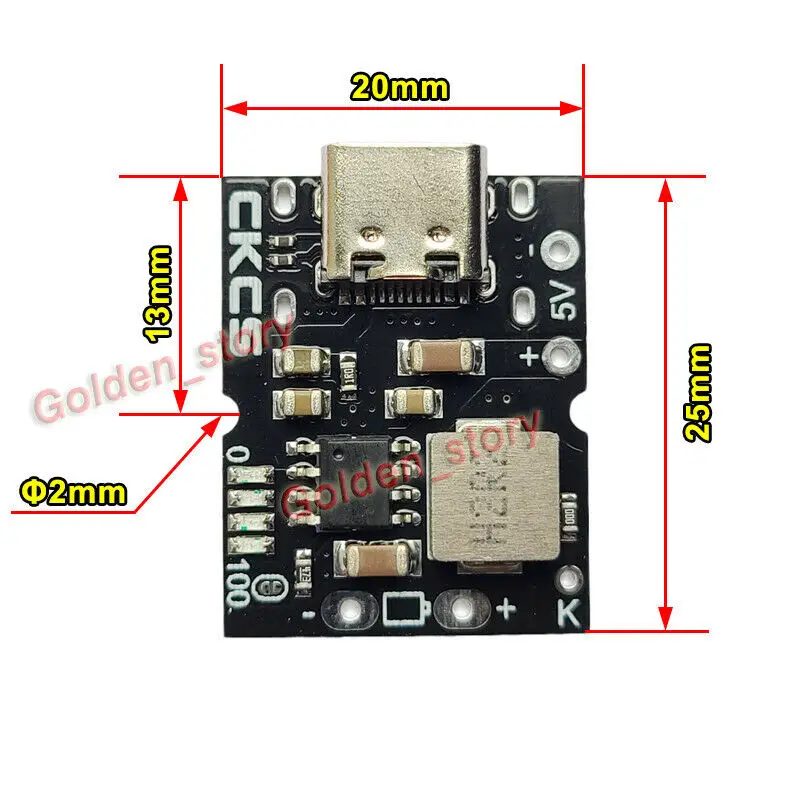 5V 2A Type-C USB 3.7V 18650 Lithium Li-ion Battery Charging Board DIY Power Bank