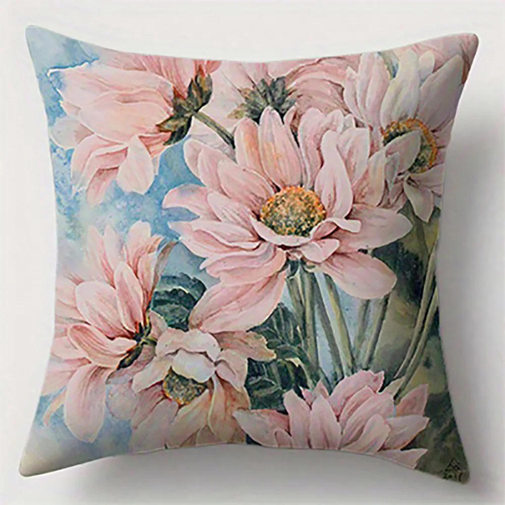 Lilies Blooming on The PillowcaseSuitable for Sofa Car Bedroom Decorative Cushion Cover Pillow Cover