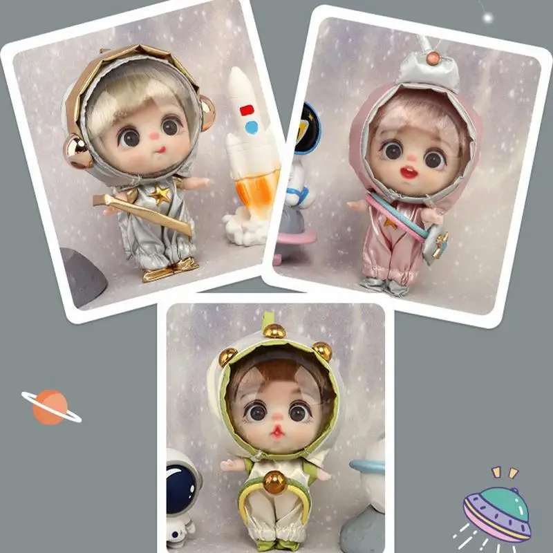 Anime Figurine Cute Space Theme Cartoon Character Statue Cartoon Jointed Movable Space Dolls Home Room Decor for Living Room