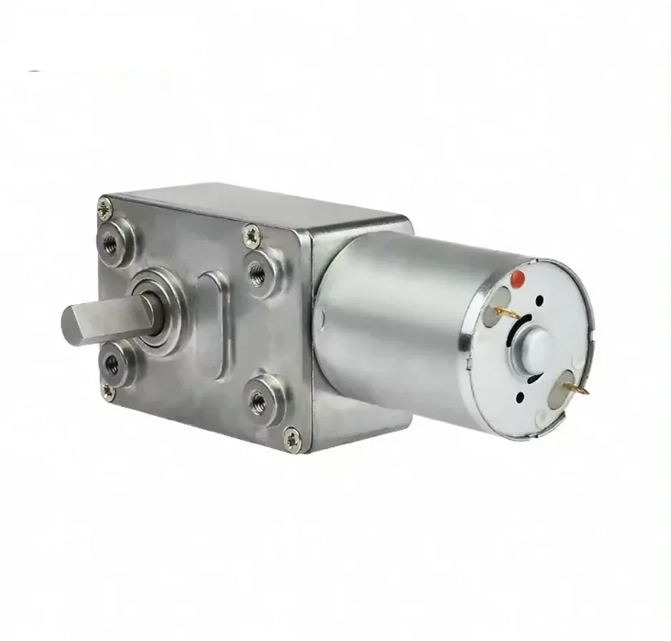 

90 Degree Right Angle Worm Gear Motor 6V/12V/24V 1-210 RPM Low Speed With Encoder for Precise Control JGY-370 Model