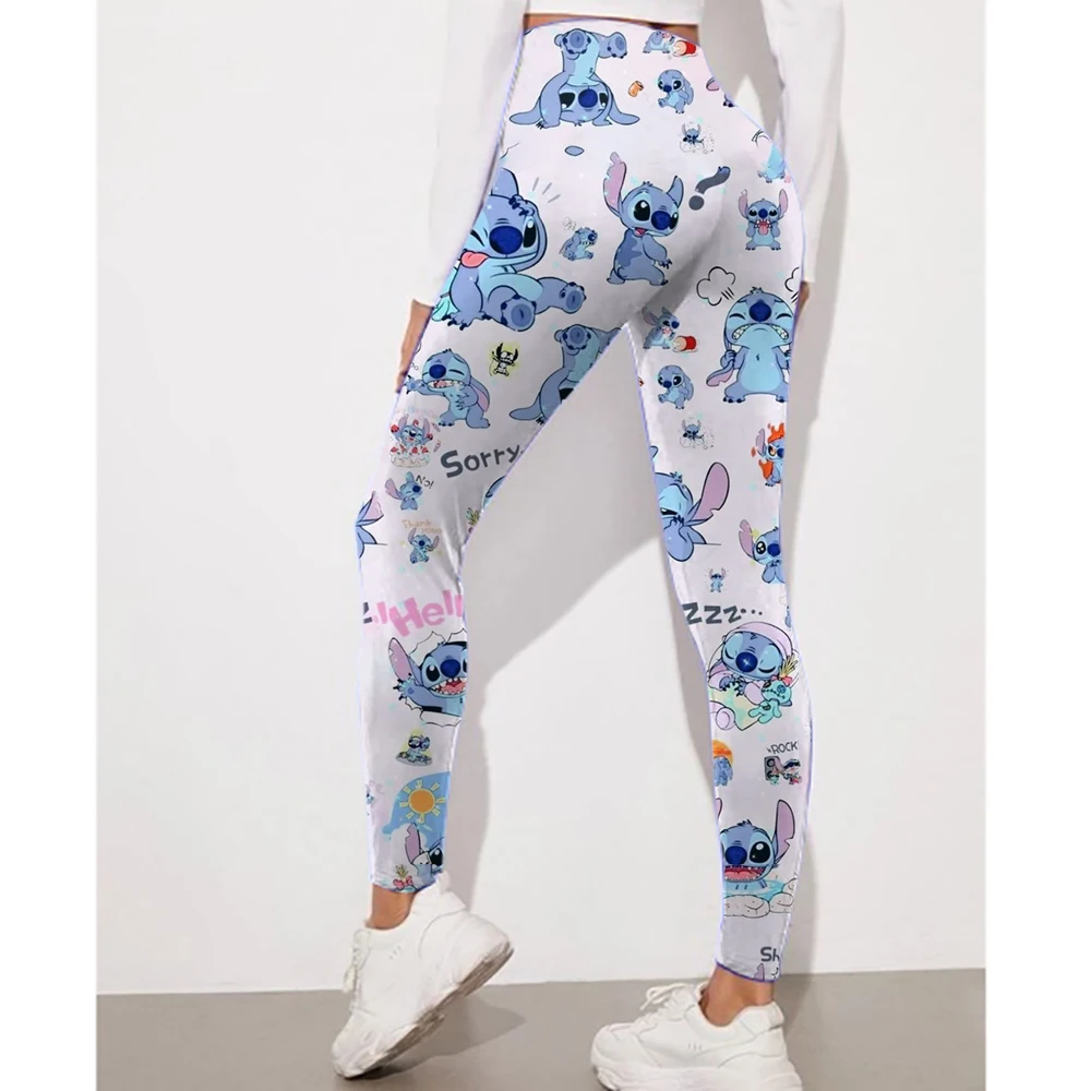 Disney Stitch print Sport Legging Women Stretch Gym Pants Women Running Workout Leggings Female Soft Tights Push Up Yoga Pants