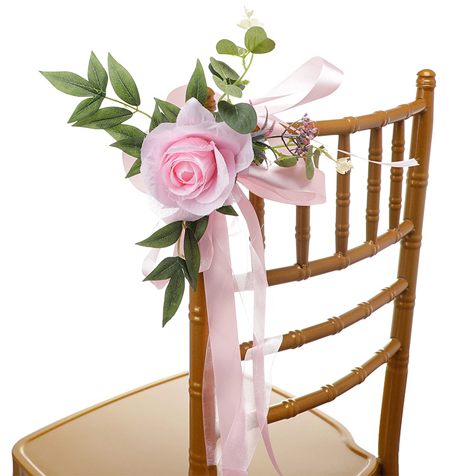 

Chair Back Decoration Flower Chairs Wedding Flowers Floral Aisle Decorations Outdoor Artificial Silk Cloth for