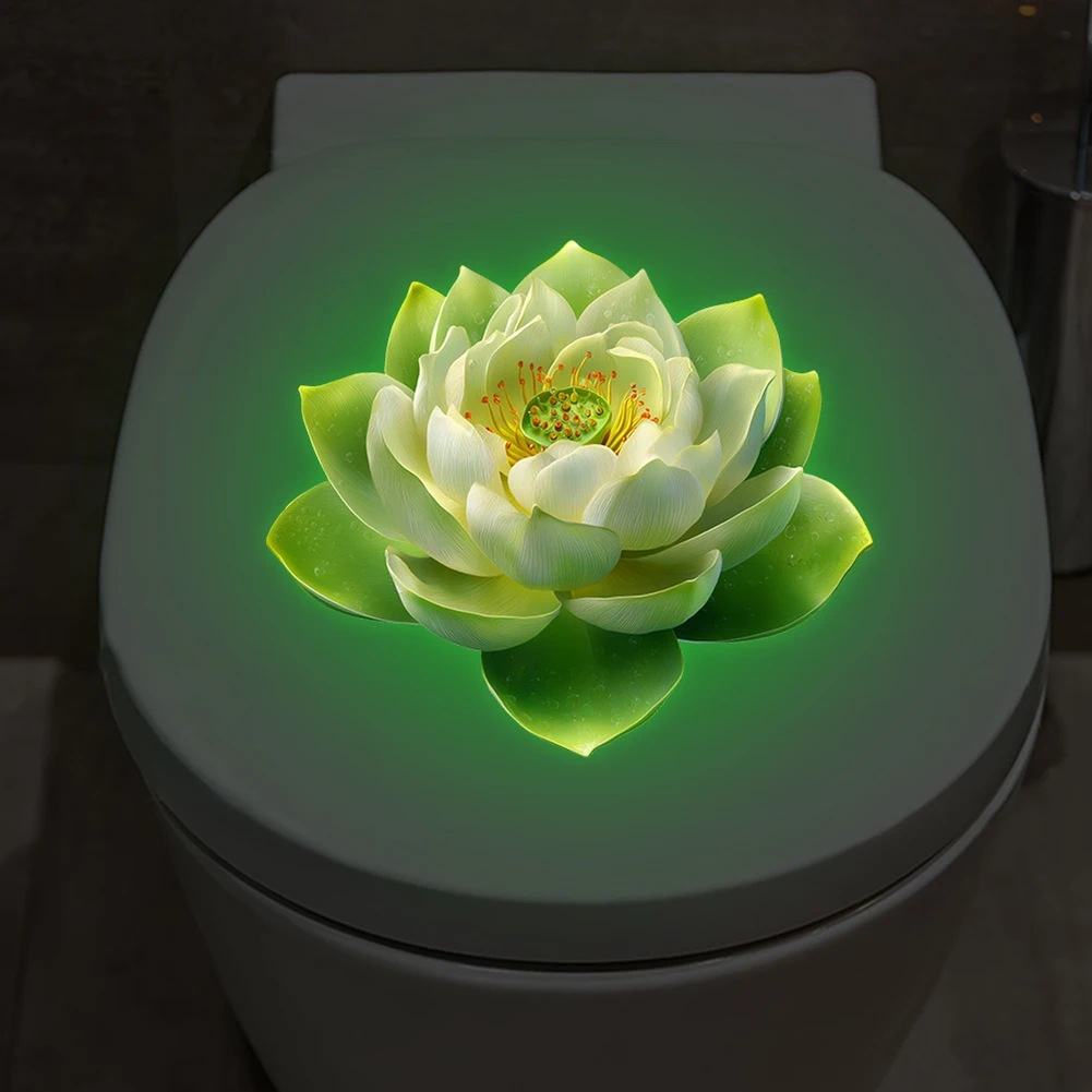 Glow in the Dark Toilet Sticker Featuring Design Vinyl Decal for Bathroom Decoration and Nighttime Visibility Glow