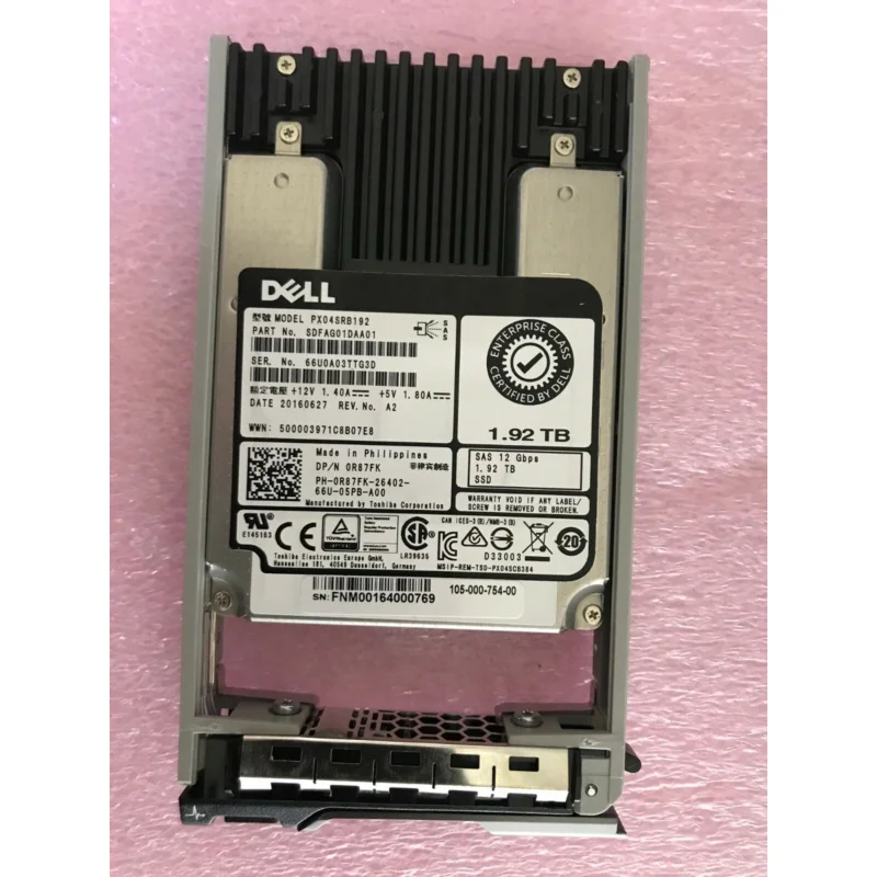 

R87FK DELL 1,92 TB SAS 2,5 "12 Gb/s SSD PX04SRB192 0R87FK R720 R920 R730 GEN 13