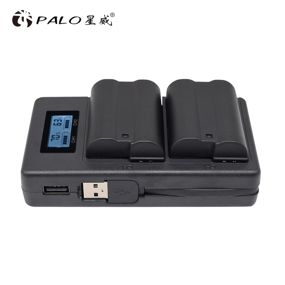 بالو ENEL15 EN EL15 EL15A EN-EL15 بطارية LCD المزدوج شاحن USB لنيكون D7000 D600 D610 D600E D800 D800E D810 D7100 d750 V1