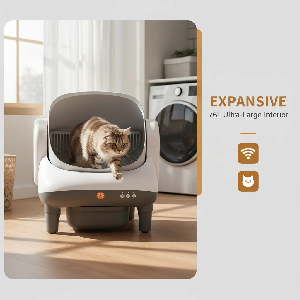 

76L Self-Cleaning Smart Cat Box Antibacterial Deodorizing