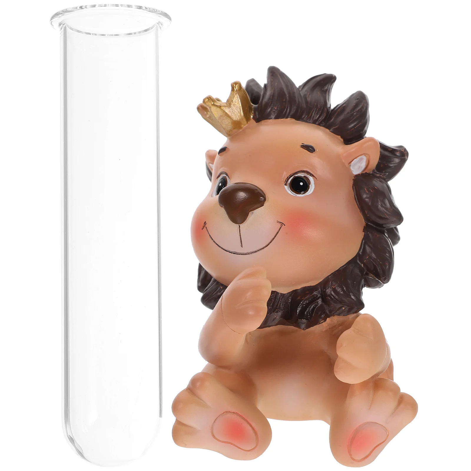 

Unique Lion Hydroponic Flower Vase Glass Tube Clear Animal Shape Decorative Vase Desktop Plant Pot Home Decoration