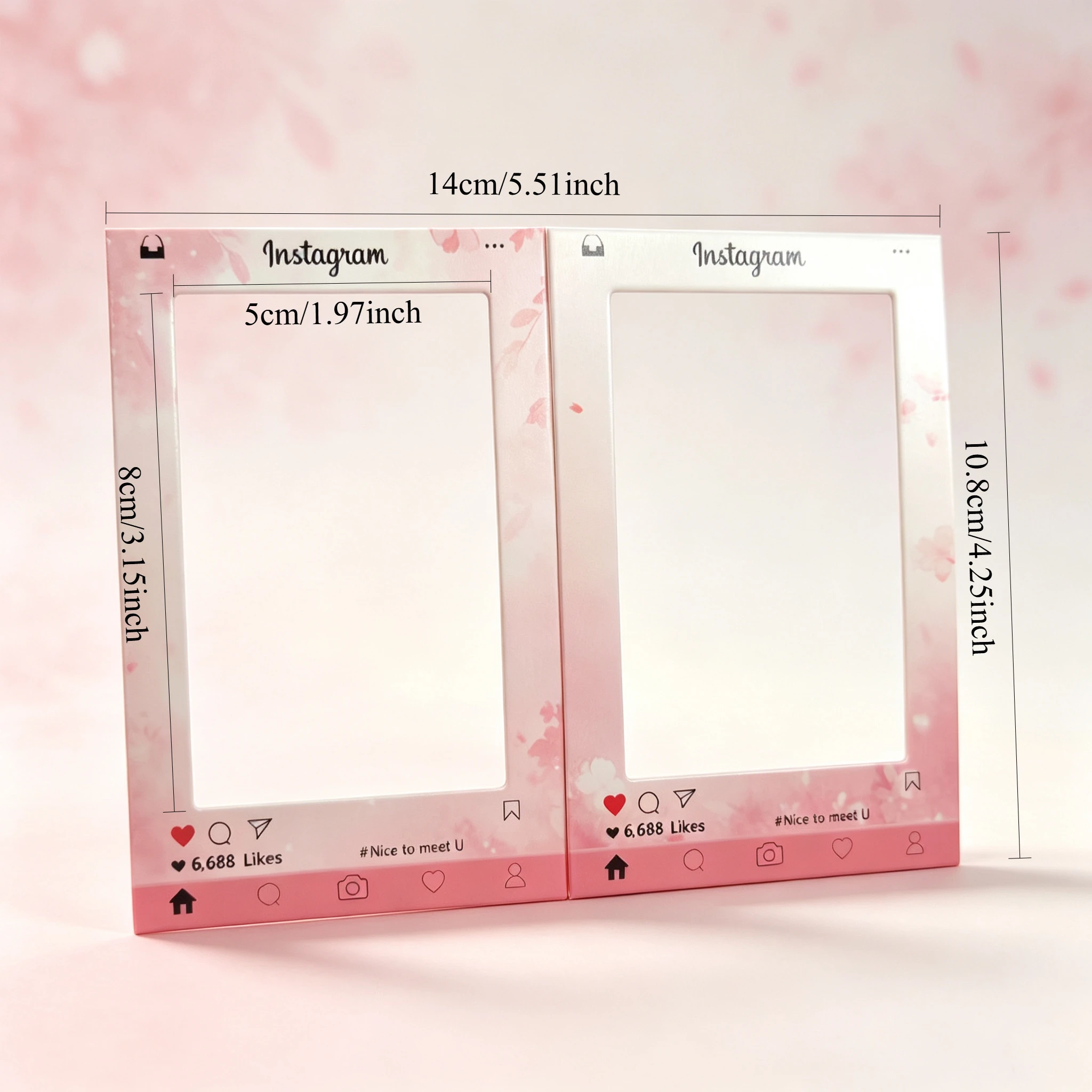 5Pcs Self-Adhesive DIY Cardboard Picture Frame Peelable Back Glue Photocard Display Stand Kpop Idol Collectible Fan Merch Gift