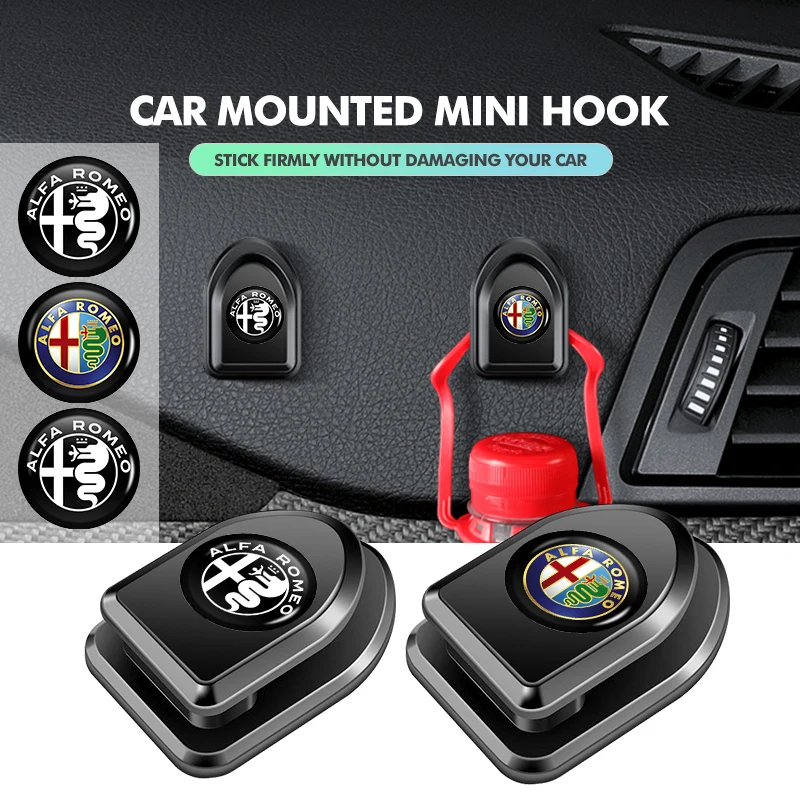 

For Alfa Romeo Car Interior Hooks Storage USB Cable Headphone Storage Hook 159 Giulietta 156 147 Giulia Mito GT Stelvio Spider