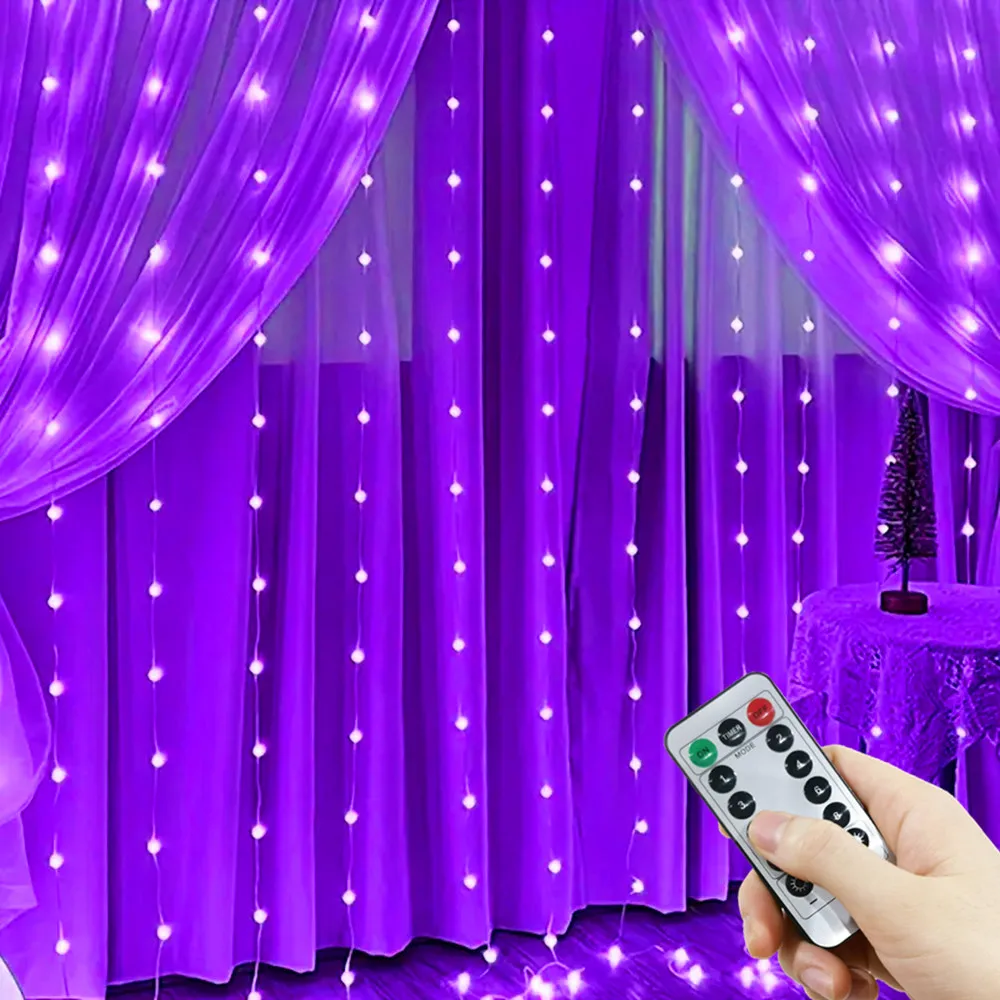 

Светодиодная гирлянда-штора на День святого Валентина, декор для комнаты на Рамадан, питание от USB, для свадебных вечеринок, украшение на Ид Мубарак 2026 для дома