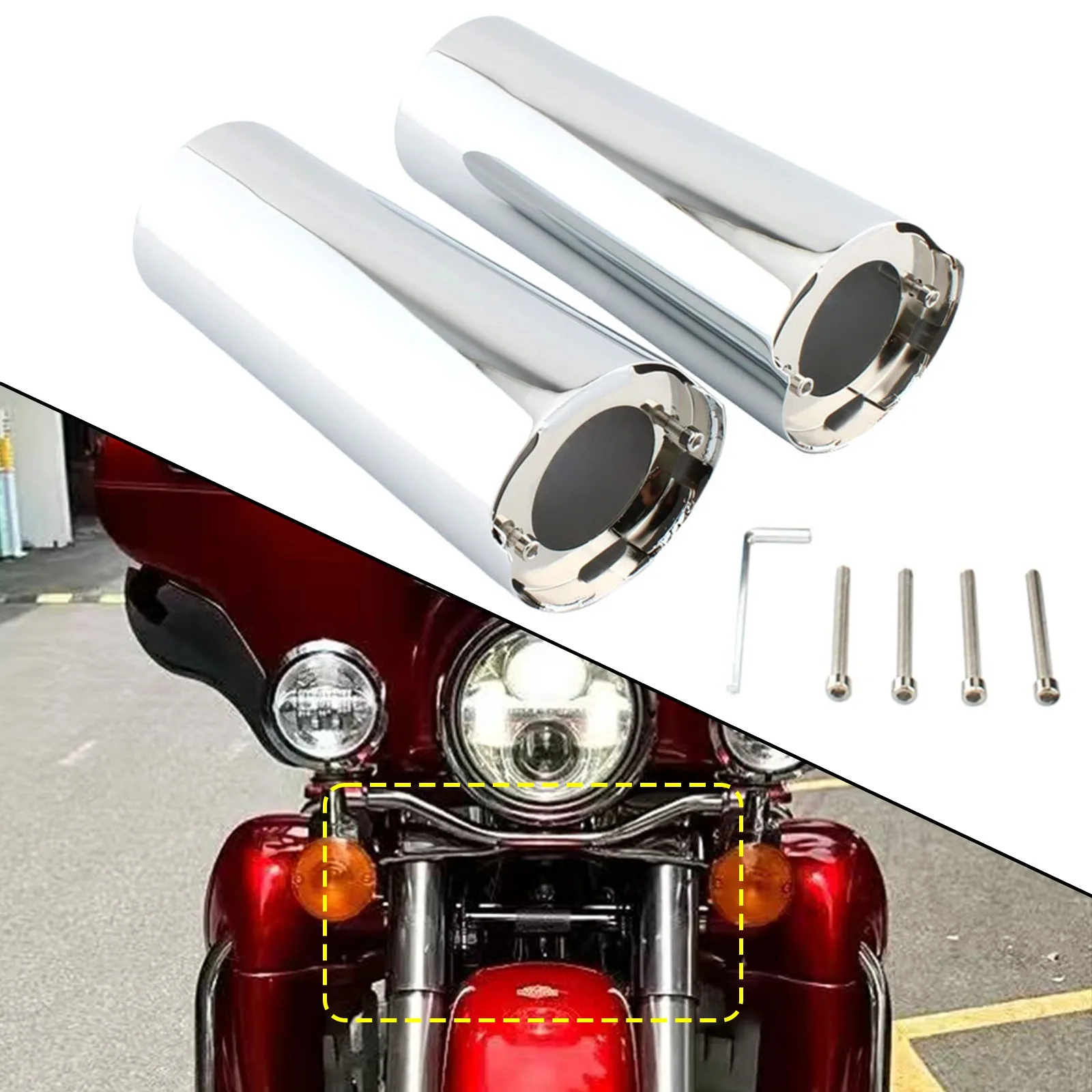 Front Fork Boot Slider Cover For Harley-Davidson Touring Street Glide Road King Fat Boy 2014-2024 view 2