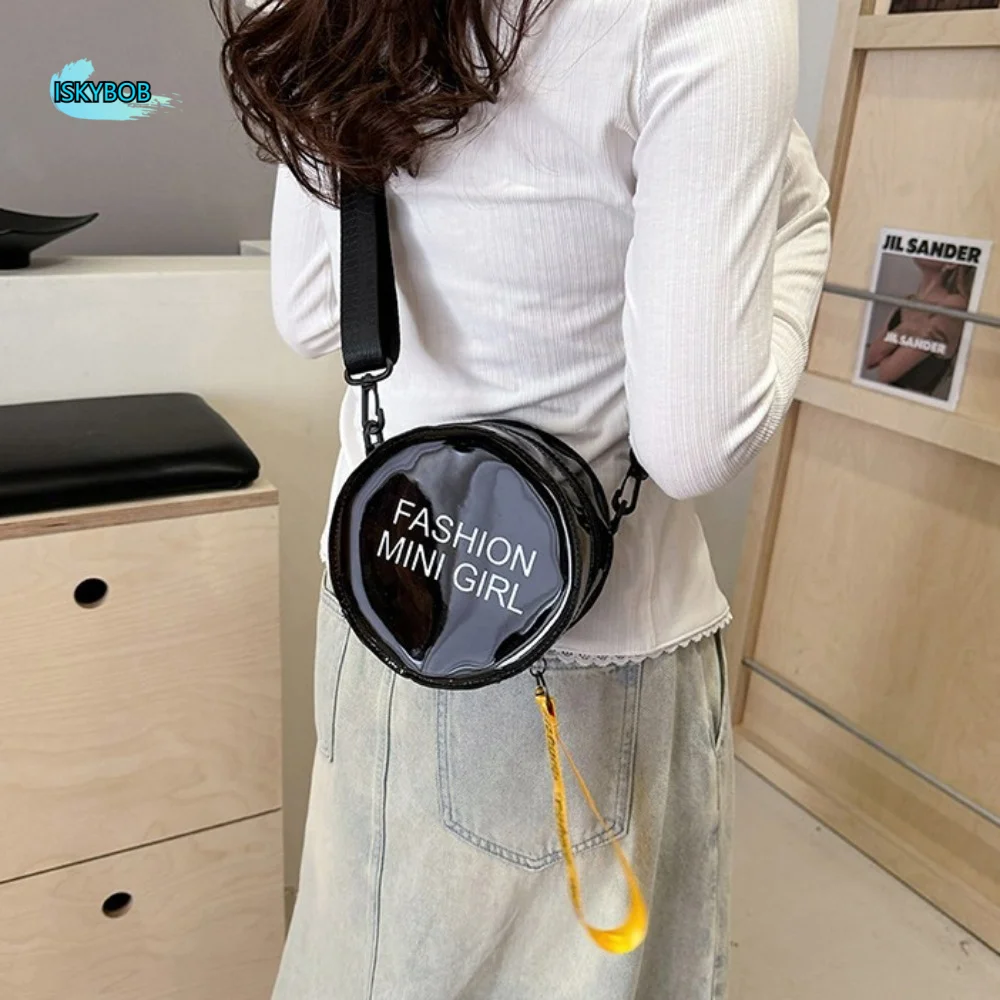 

The Water-Sprinkling Festival Jelly Letter Crossbody Bag PVC Mini Round Toilet Bag Waterproof Large Capacity Vacation Beach Bag