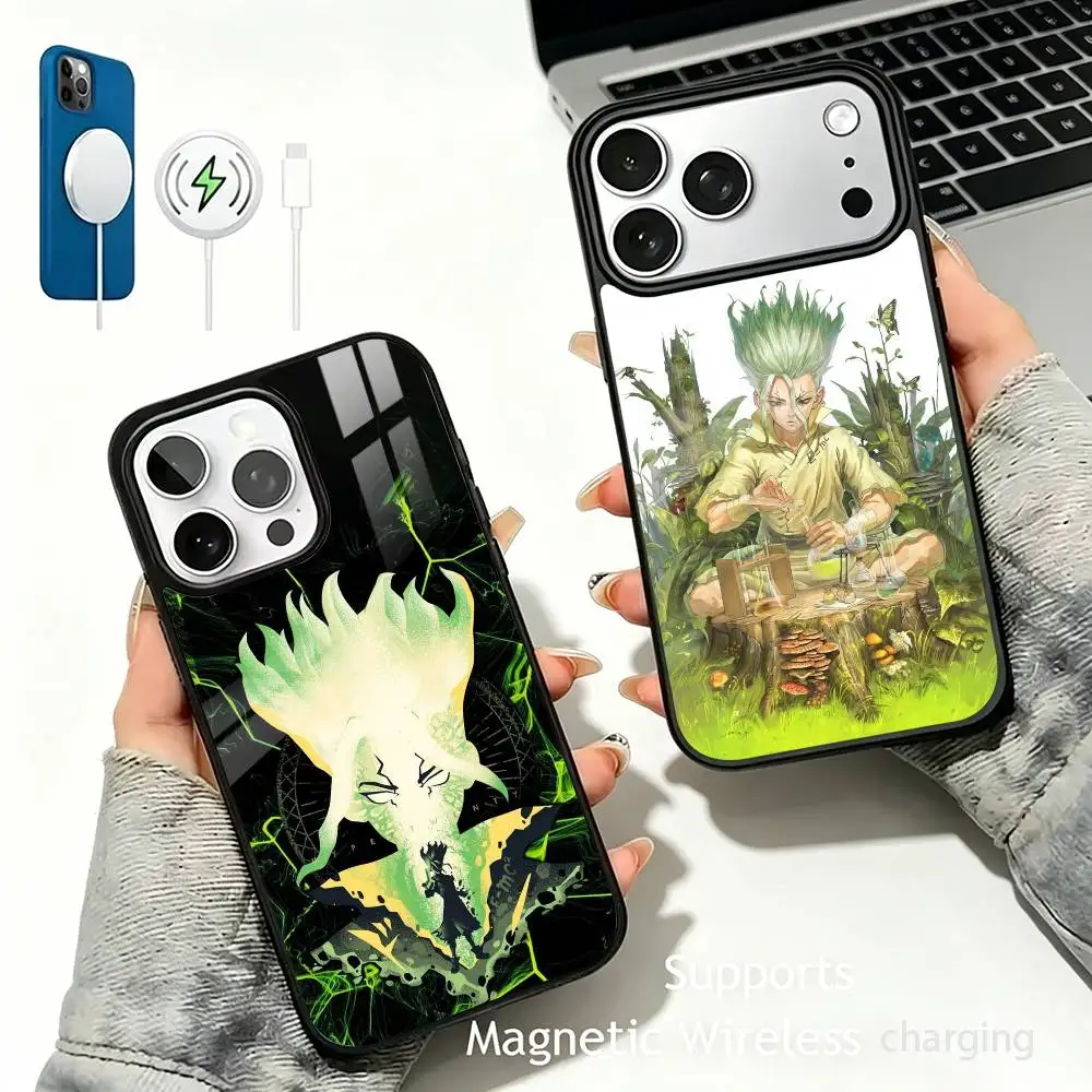 

Magic Dr.STONE -e Phone Case For IPhone17 16 15 14 13 12 11 Pro Max Plus Wireless Charger Cover Funda