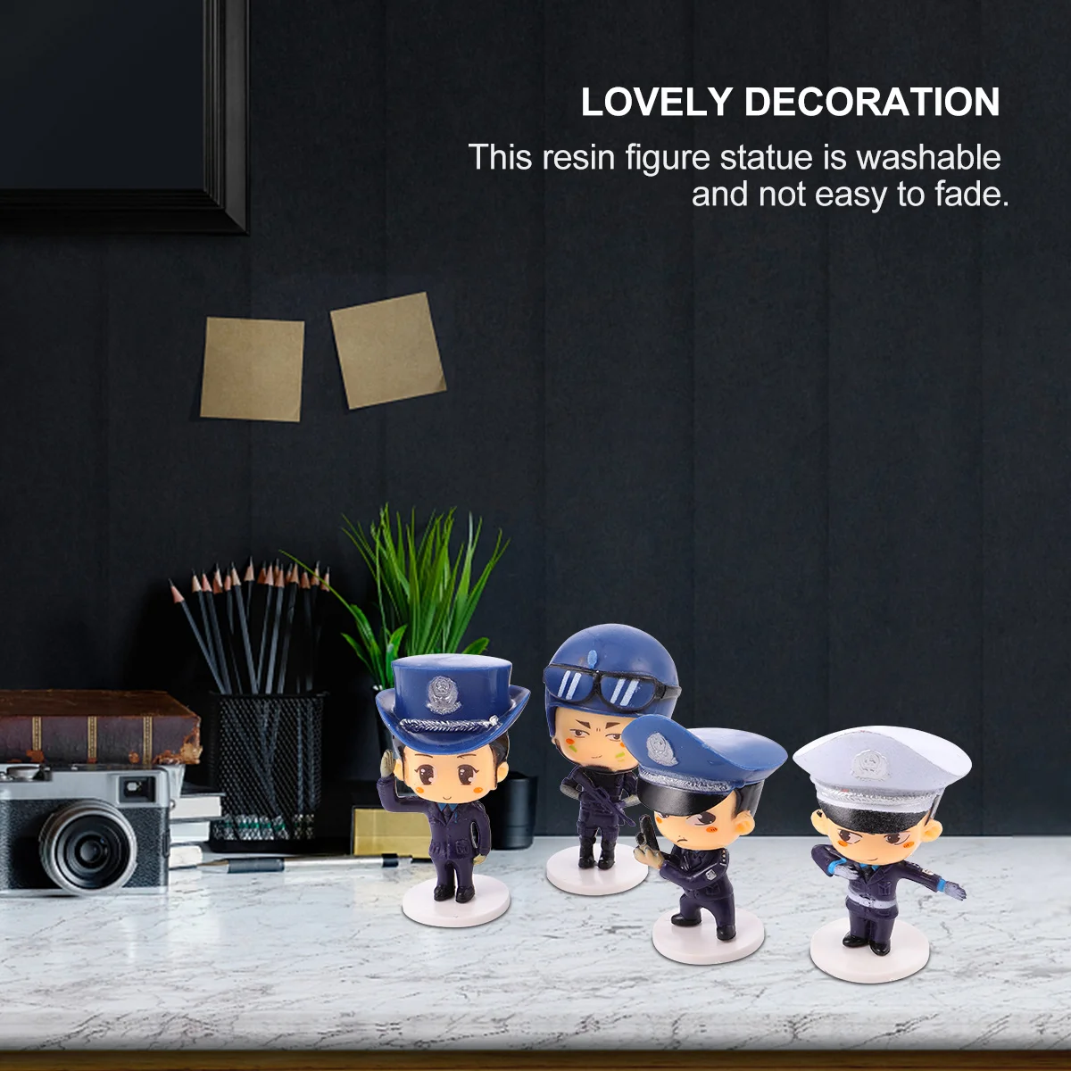 

4Pcs Police Figure Cake Toppers Cartoon Decorations for Parties Dessert Decor Kids Children Lovely Home Desktop Decor