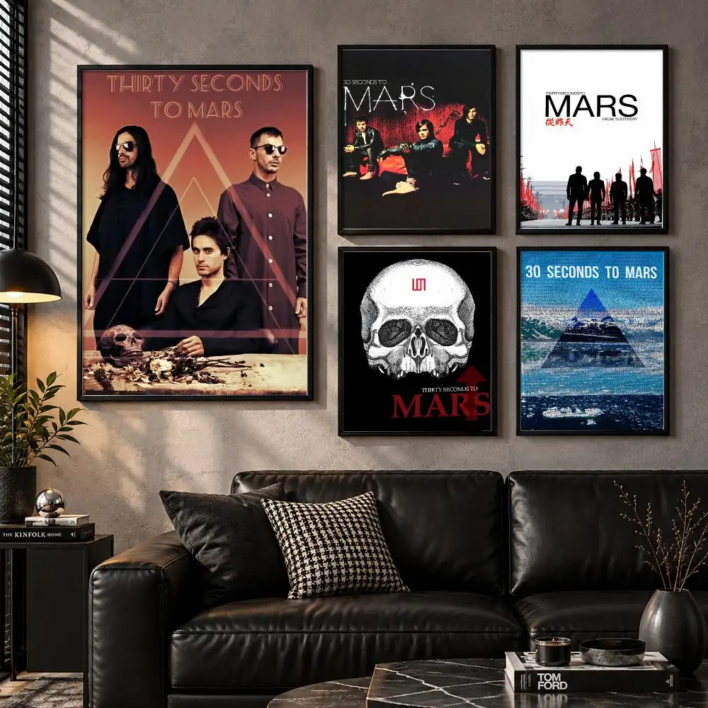 Thirty S-Seconds To Mars Poster Modern Wall Art Sticker For Living Room Bedroom Bar Home Decor Mural Painting Decoration