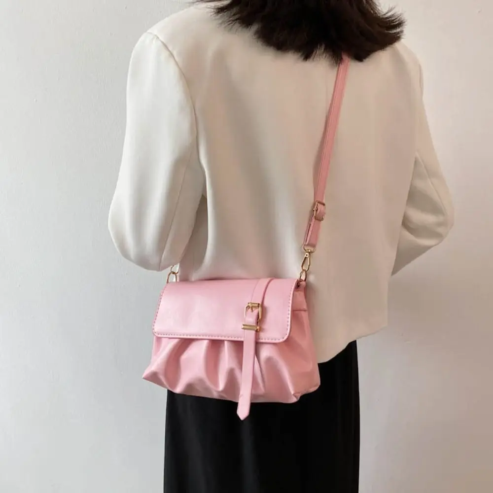 

Ins PU Leather Simple Underarm Bag Purse Solid Color PU Handbag Korean Style Crossbody Bag Girls/Female