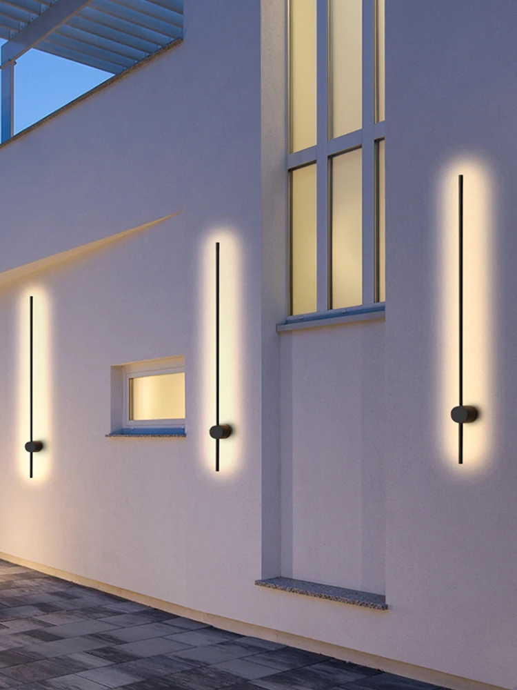 Nordic Minimalist Style Living room Background Wall lamp Bedroom Long Strip Bedside lamp LED Outdoor IP65 Porch Waterproof lamp