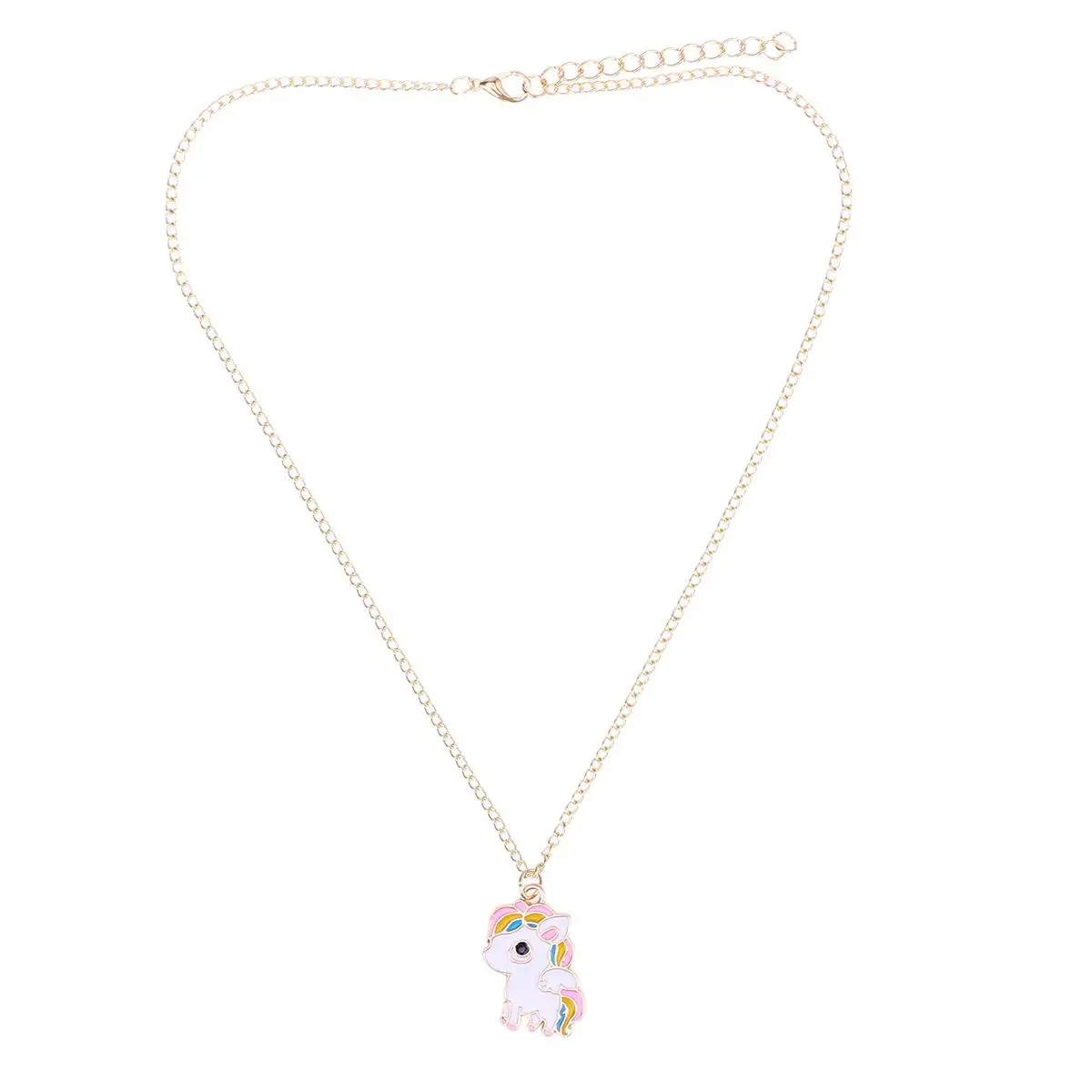 

Unicorn Shape Necklace Women Cartoon Pendant Dripping Oil Alloy Special Occasions Matching Apparel Charm Earrings