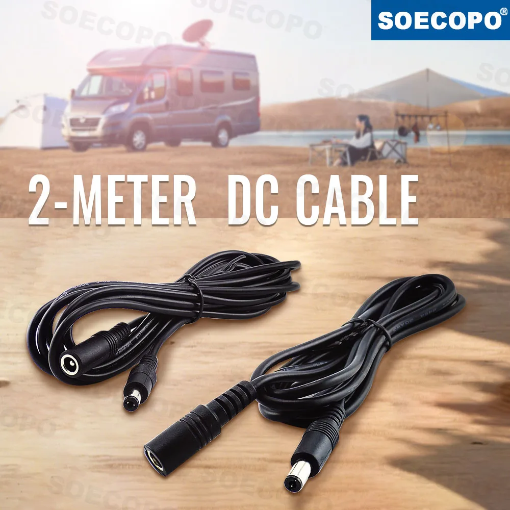 

SOECOPO 2 - Meter DC Cable Power Extension Cord for Solar Panels & Multiple Devices Like IP Camera CCTV LED Sign Router