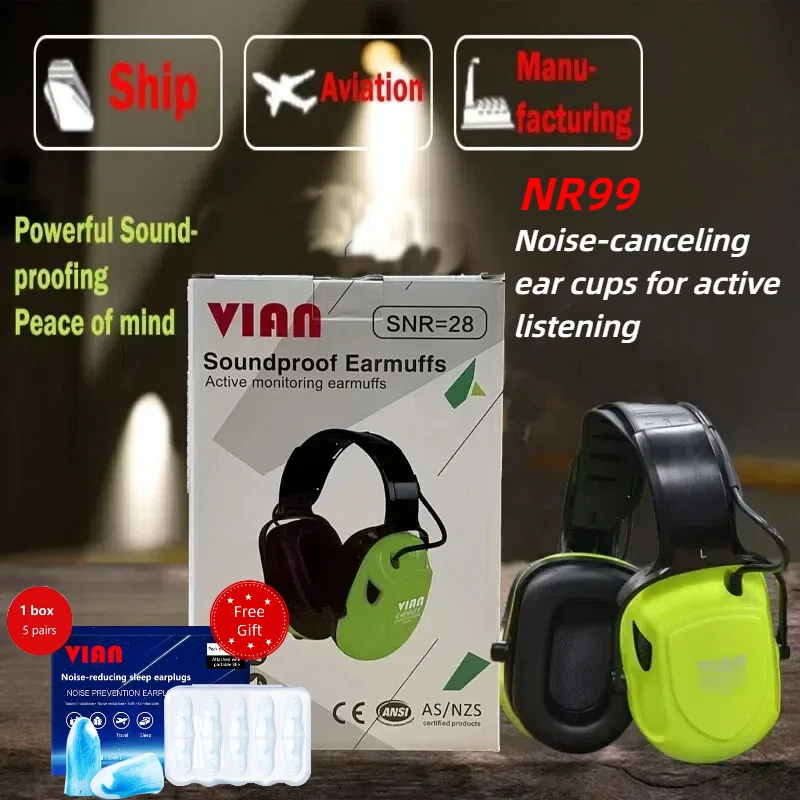 

Active Monitoring Noise Cancelling Bluetooth Electronic EarMuffs, Adjustable, Hearing Protection/Snr 28 Db/Ce Approved