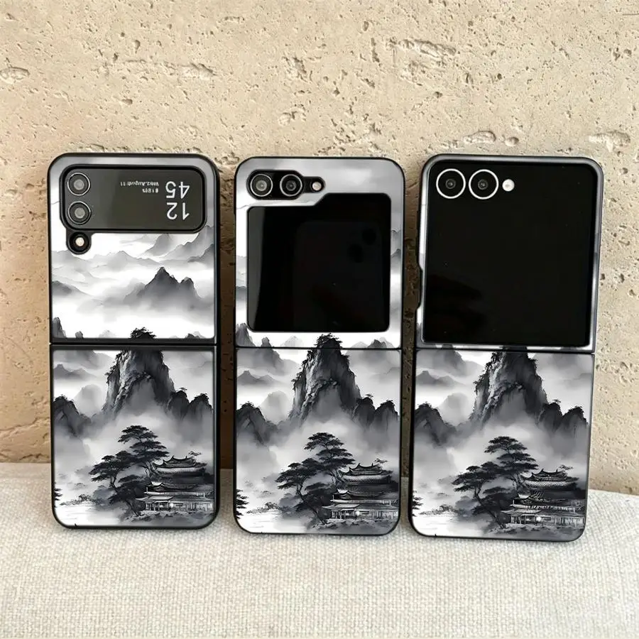 Case for Samsung Galaxy Z Flip 7 6 5 4 3 Flip3 Flip7 FE Flip6 Flip5 Flip4 Back Phone Cover Funda Mountain Art