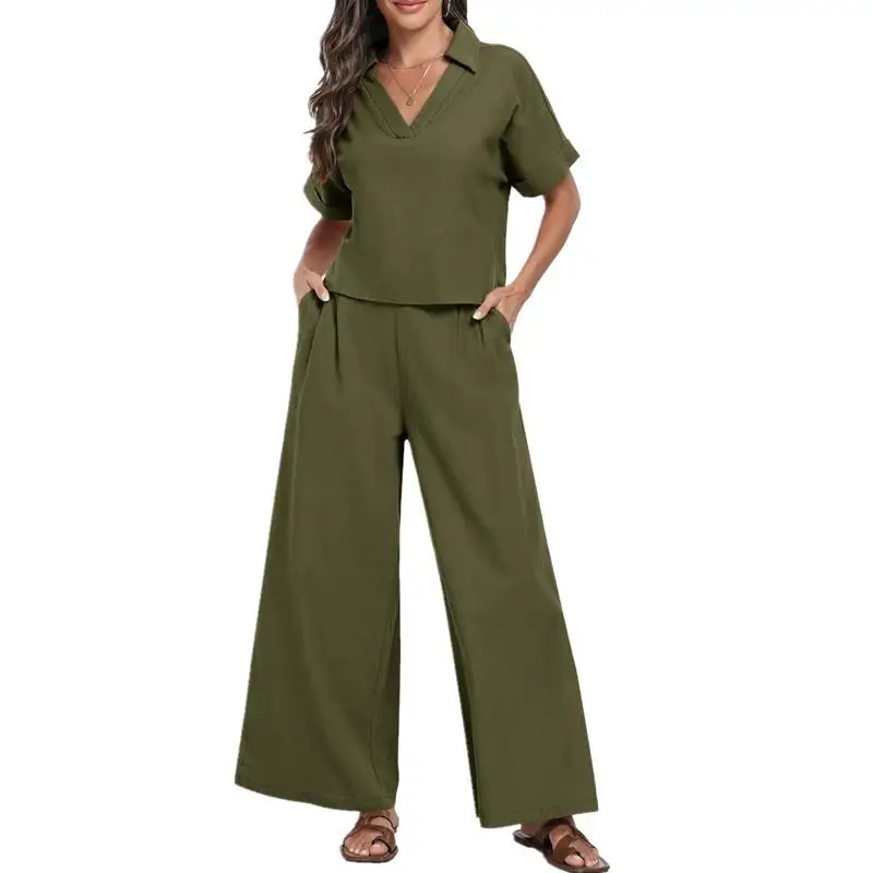 

Летние женские повседневные плиссированные брюки из двух предметов, легкая удобная дышащая модная одежда