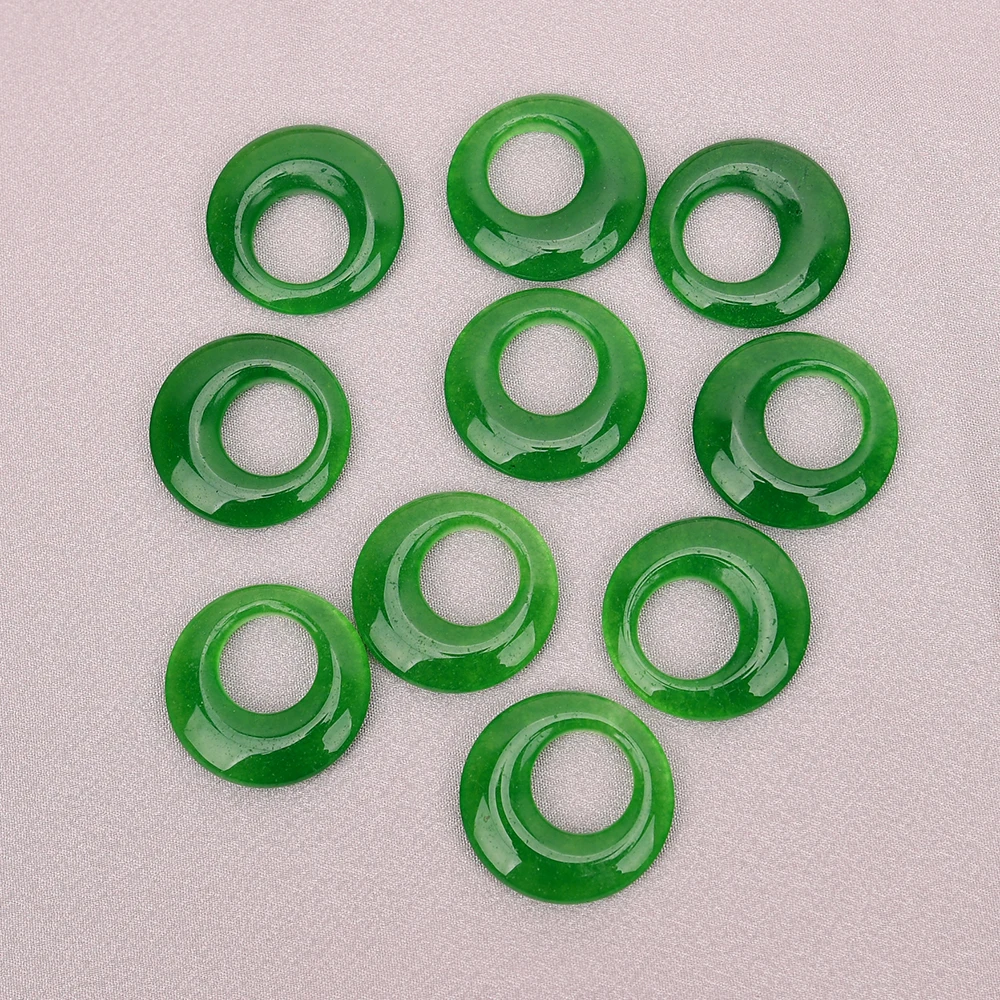 

APDGG 10 Pcs Green Jade Big Circle Connector Ring Clasp Jewelry Finding DIY