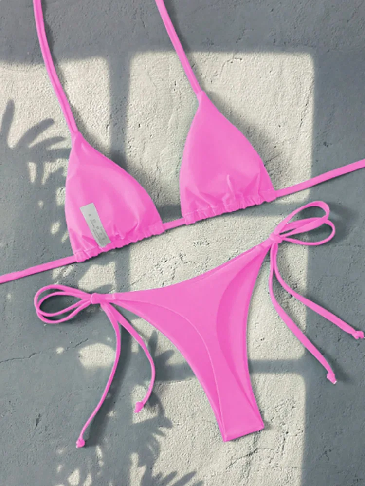 Costume da bagno estivo Set bikini da donna sexy con reggiseno imbottito push-up Perizoma Costume da bagno in due pezzi Costume da bagno da spiaggia Donna biquini