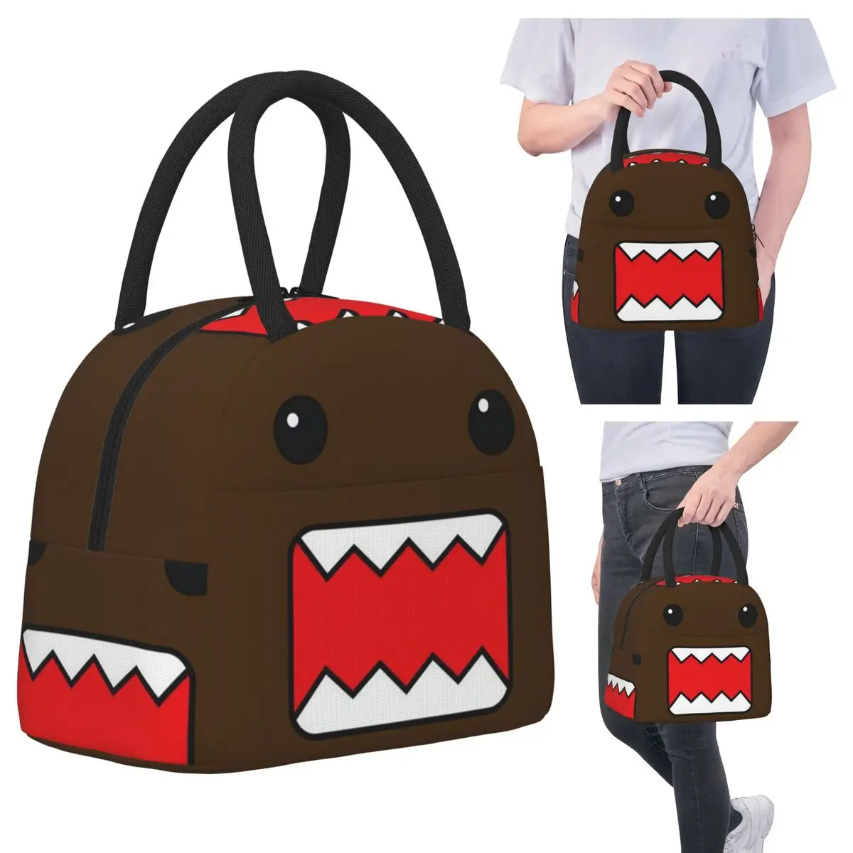 

Domo Kun RAWR Merch Изолированная сумка для обеда для женщин Офисный холодильник Термальная коробка для еды Сумка Герметичные коробки для завтрака Контейнер