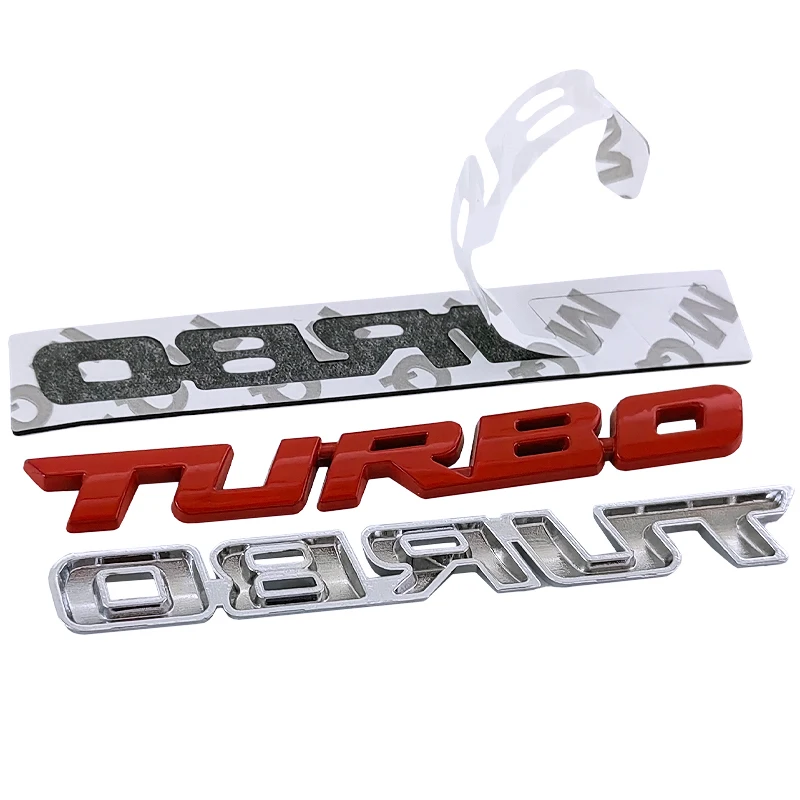 3d Metal Adhesive Turbo Logo Motorcycle sticker Car Fender Trunk Decal Badge Turbo Emblem Exterior Decorations Accessories