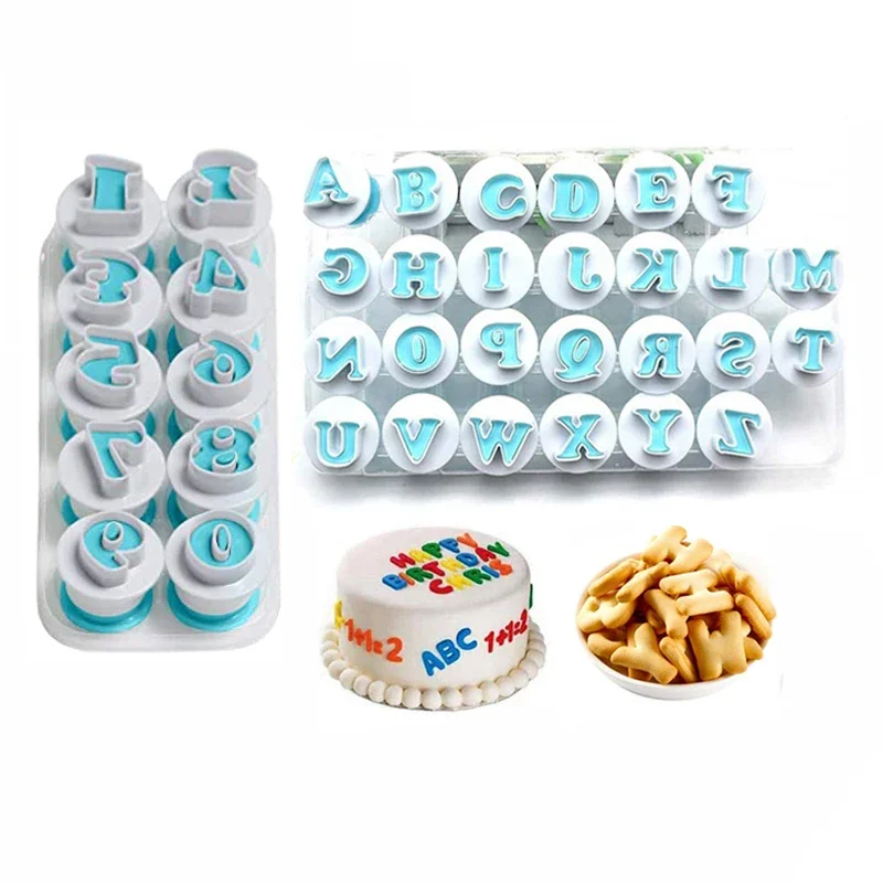 

Cookie Stamp Cake Alphabet Number Biscuit Cutter Lowercase Uppercase Letter Mold Fondant Decorating Tools Alphabet Stamps