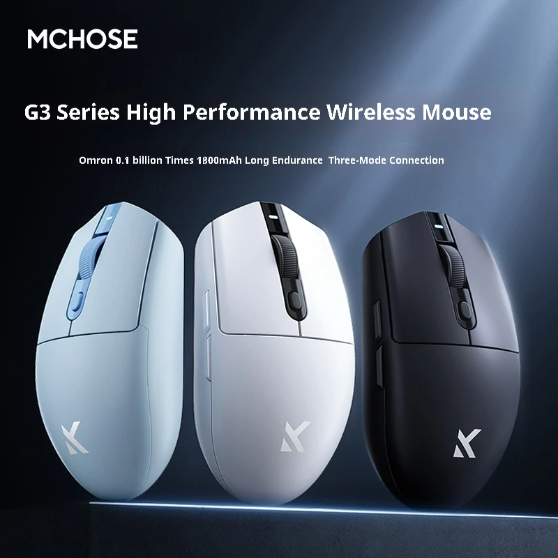 MCHOSE G3 Office Gaming Mouse 1K Polling Rate 800mAh Long Life Battery PAW3311 Sensor Support Bluetooth 2.4g Wireless Mouse