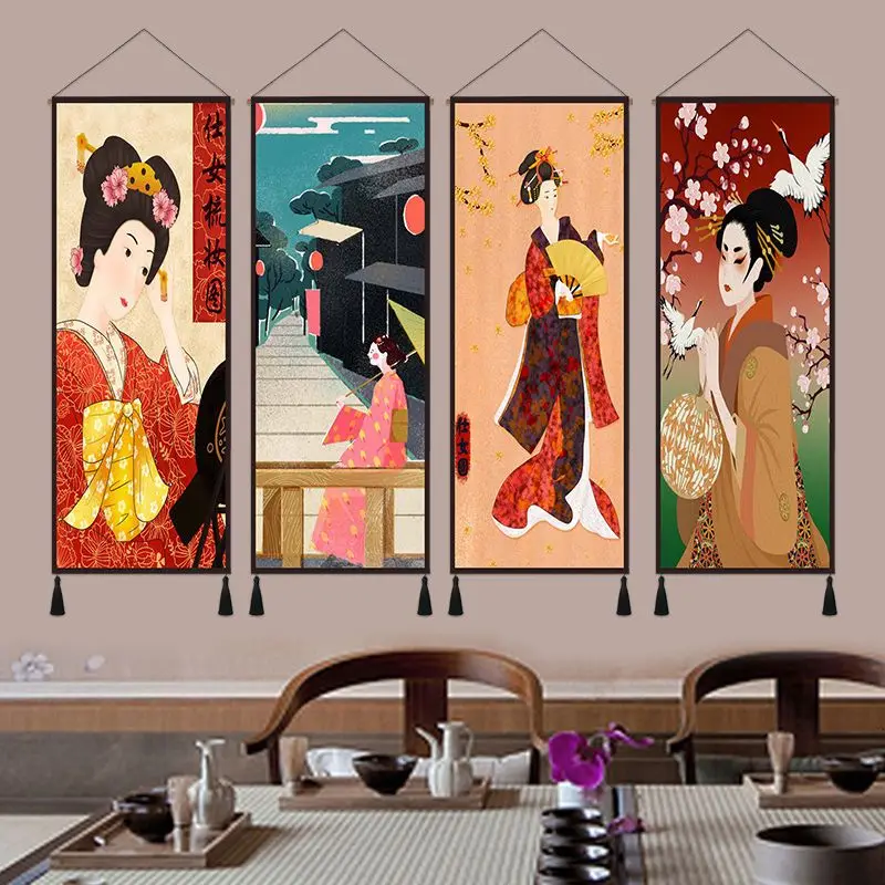 

Japanese Lady Canvas Painting Wall Art Character Posters and Prints Home Decorating for Living Room Bedroom Aesthetic Tapestries