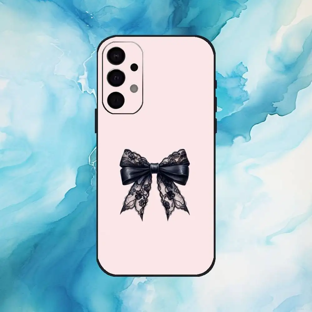 Nueva funda de teléfono con estampado de encaje negro para Samsung S25,S24,S21,S22,S23,S30,Ultra,S20,Plus,Fe,Lite,Note,10,9,5G cubierta negra